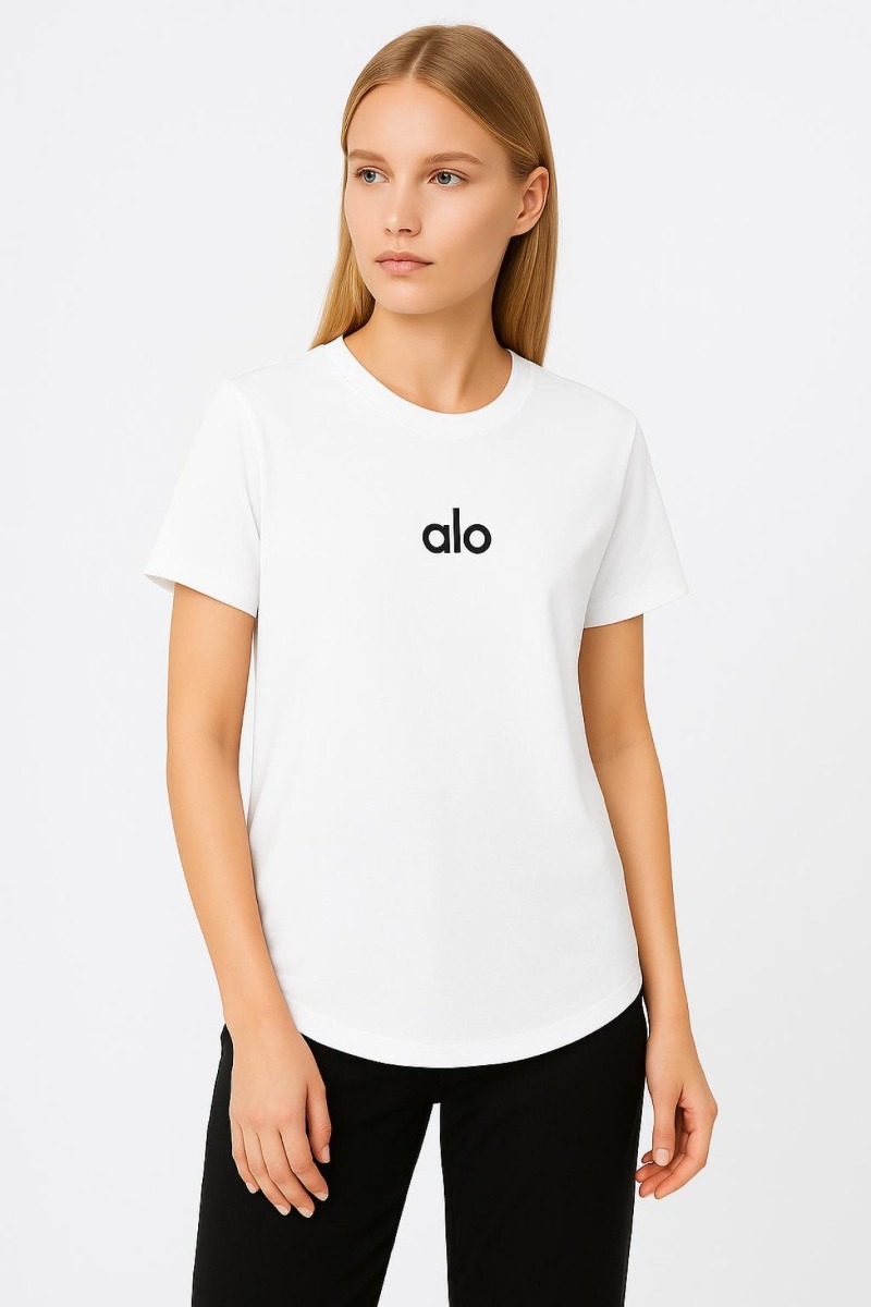 Crew Neck Short Sleeve Alo Printed T-shirt